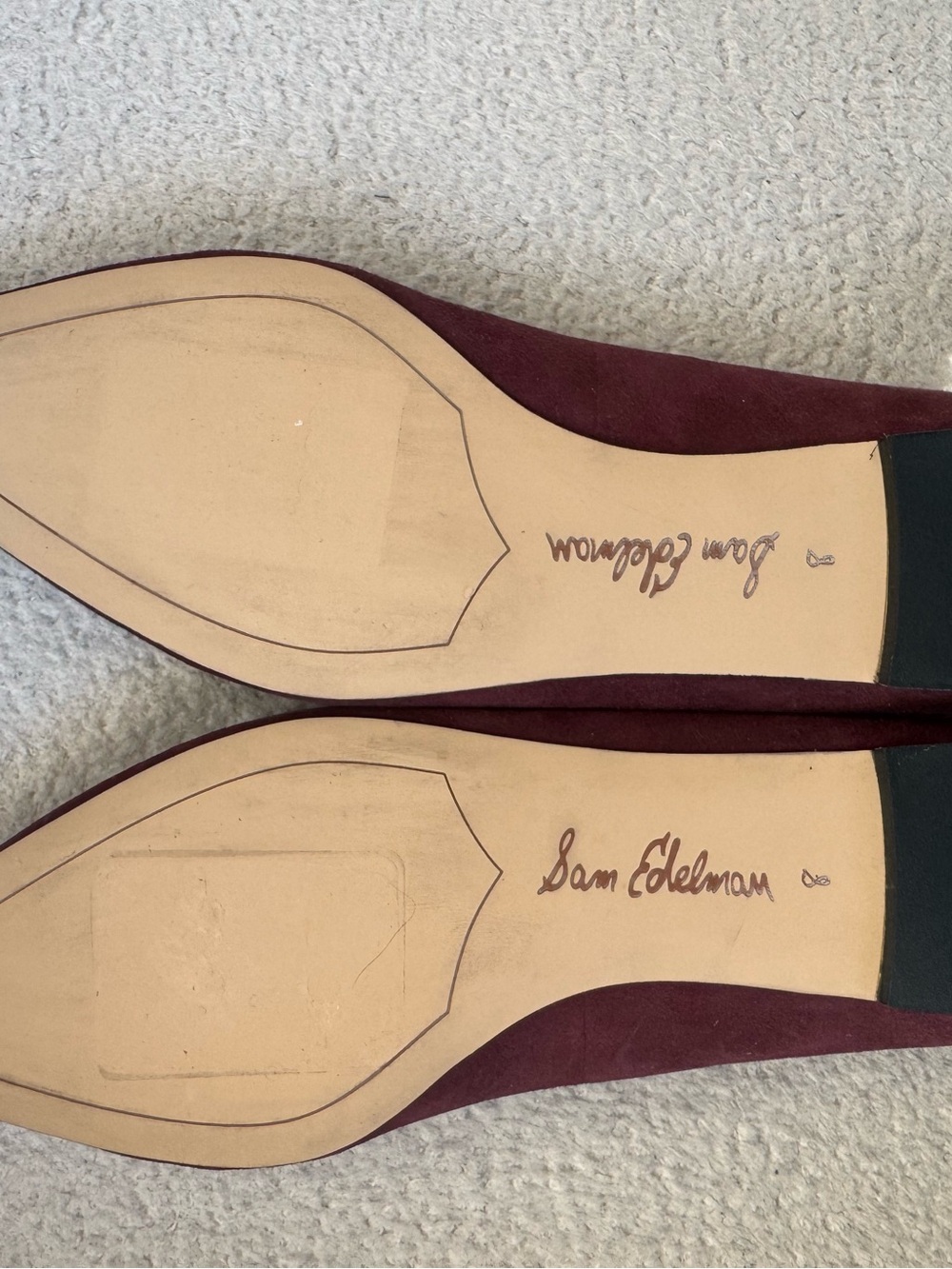 Sam Edelman Women's Pointed Toe Flats - Plum Suede - Picture 4 of 6